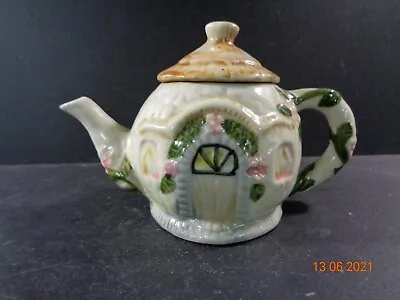 £4.50 • Buy Vintage Miniature Cottage Teapot Hand Painted Wonderful 