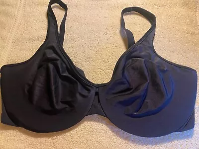 EUC Lilyette Bra 0904 Size 40D Black Keyhole Minimizer Underwire FR/SHP • £17.52