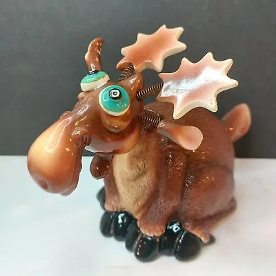 Vintage Moose Bobblehead &Tail Wobbler Tim Twinkler Collection By Exhart  MINT • $33.17