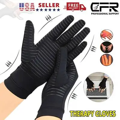 Copper Compression Arthritis Gloves Finger Gym Carpal Tunnel Typing Support Hand • $13.15