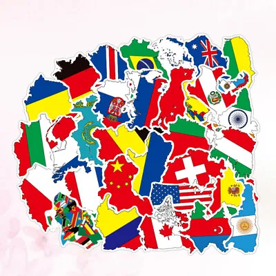 50 PCS National Flag Stickers Country Flag Stickers Decorative Scrapbooking • £6.35