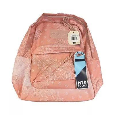 JanSport Superbreak Backpack Cowboy Kerchief Paisley Design Misty Rose NWT • £37.99