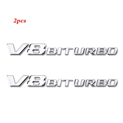 2pcs V8 BiTurbo Emblem Side Fender Chrome Badge For Mercedes Benz AMG CL63 E63 • $16.95