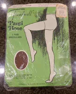 NOS Vintage 1960 Treadwell Stretch Nylon Pantyhose Suntan Size Medium P2709 NOS • $29.95