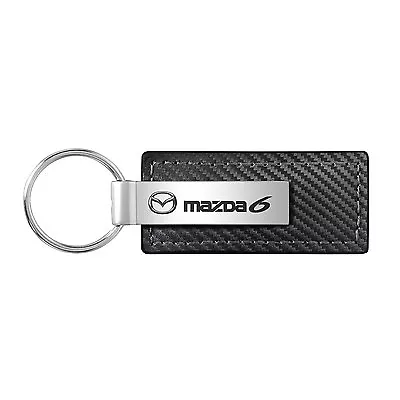 Mazda 6 Black Carbon Fiber Look Leather Key Chain • $16.99
