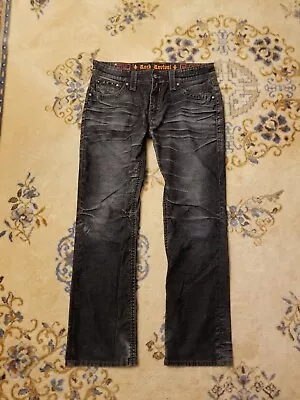 Rock Revival Jeans Mens 36 Black Gray Corduroy Mick Straight 36x32 Cord Pants • $67.50