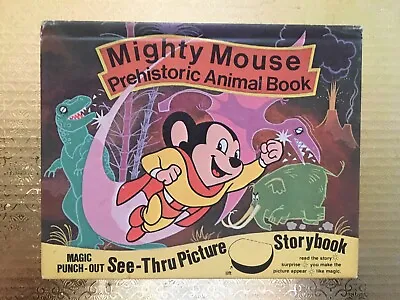 Mighty Mouse Prehistoric Animal See-thru Storybook. Rare 1977 Edition. • $11.99