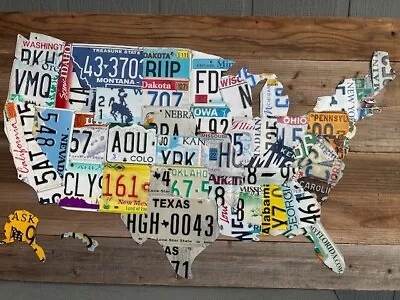 Extra Large Authentic USA License Plate Map   • $395
