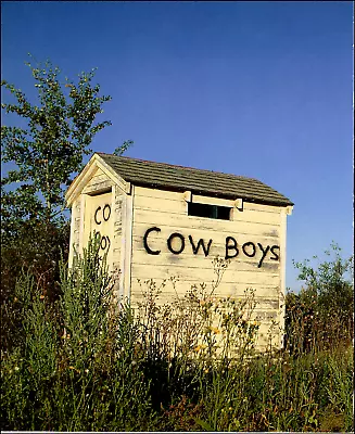 2000 Vintage Print Western Outhouse Cow Boys In Meadow With Flowers • $24.88