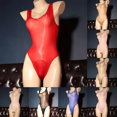 Men Lingerie Body Stocking Bodysuit Sexy Babydoll Glossy Underwear Leotard Party • $2.42