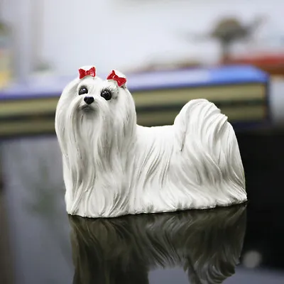 Maltese Dog Figurine Model Ornament Figurine Cute Christmas Gift For Dog Lover • $15.67