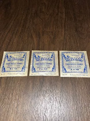 Vintage Lot Of 3 La Bella Baritone Nylon Ukulele Strings Musical Instrument Rare • $10