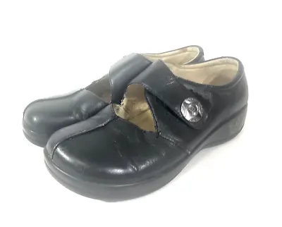 Alegria Size 37 US 7-7.5 Black Leather Mary Jane Nursing Shoes Clog Mule KAI-601 • $28.28