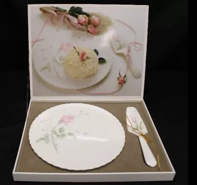 Mikasa Bone China  April Rose  Cake Plate With Ceramic Server! Includes Original • $49