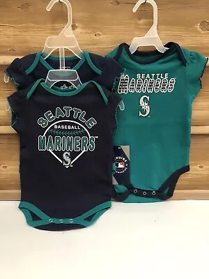 3~Seattle Mariners MLB Genuine Infant 6-9 M (2)Blue & Green Bodysuit New • $12.98