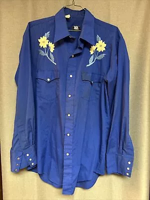 Vintage Country Western Shirt Men's Women's Small Horseshoe Snap Down Cowboy￼￼ • $10