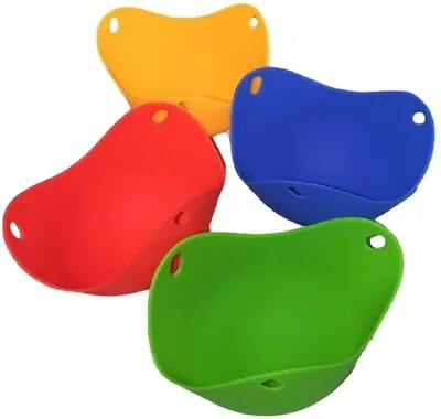 4 X Silicone Egg Poacher Cup Poaching Eggs Pod Mould Pan Poach Cooking Microwave • £4.09