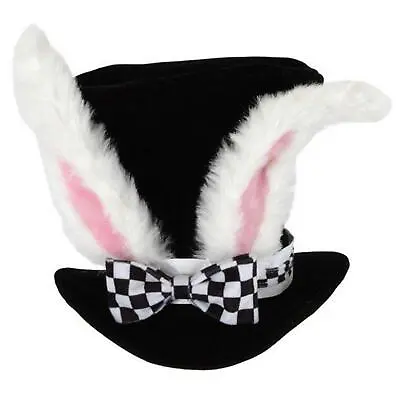 Alice White Rabbit Top Hat Adult Costume Ears Bunny Mad Hatter NEW • £9.39