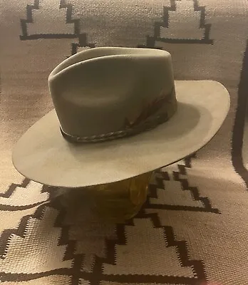 Stetson 4x Pelt American Buffalo Collection Cowboy Hat 7 1/4 Vtg Western W Band • $89