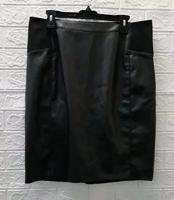 New Vero Moda Pomona Faux Leather Pencil Skirt Black Size 2XLarge • $49.99