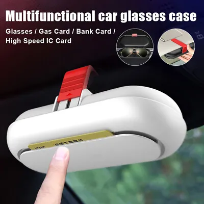 $16.99 • Buy Universal Car Interior Sun Visor Glasses Case Card Storage Holder Sunglasses Box