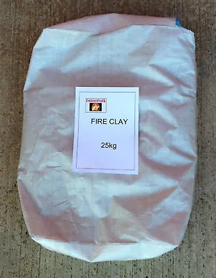 £34.99 • Buy 25kg Bag Of Powdered Fire Clay To Make Refractory - Furnace - Kiln - Pizza Oven
