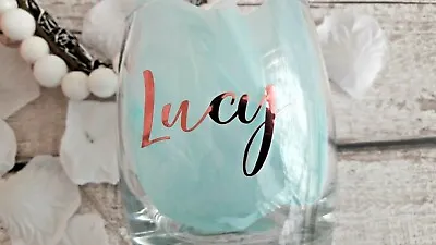 £1.39 • Buy Personalised Name Vinyl Sticker Wine Glass Prosecco Water Bottle Christmas Xmas
