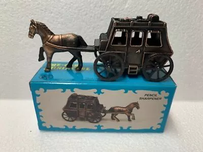 Stage Coach Bronze Die Cast Metal Collectible Pencil Sharpener New / Box • $7.95