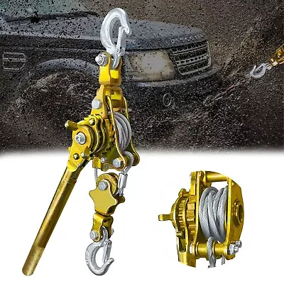 Come Along 1 Ton Cable Winch Puller Double Rope 7Ft Heavy Duty Hand Puller 22... • $70.09