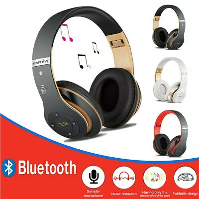 Wireless Bluetooth 5.1 Headphones Over-Ear Stereo Earphones For Android Phone UK • £9.49