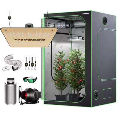 VIVOSUN 48x48x80  Reflective Mylar Grow Tent W/ VS1000 LED 4/6/8 Ventilation Fan • $254.99