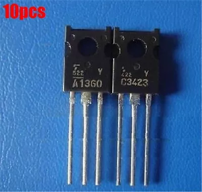 10Pcs 2SA1360-Y 2SC3423-Y A1360 C3423 Toshiba Audio Transistors Ww • $6.01