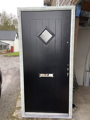 New Black Cottage Style Composite Front Door In White Upvc Frame 1002-2095 • £395