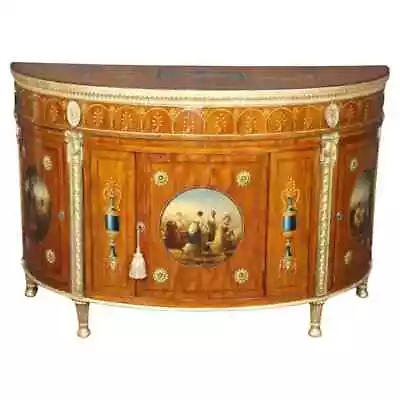 Best Quality Grand English Adams Paint Decorated Satinwood Sideboard Buffet • $19950