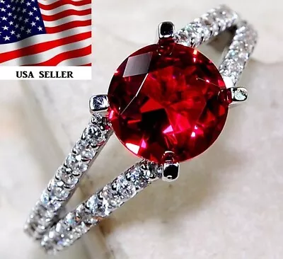 2CT  Ruby & Topaz 925 Solid Sterling Silver Ring Sz 7 UB4-2 • $31.99
