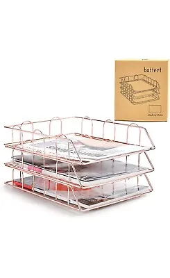 3 Tier A4 Filing Letter TrayStackable Letter Tray Office Desk  • £13.55