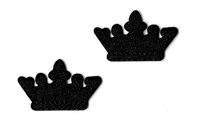 $2.99 • Buy Crown - Black - Embroidered Iron On Applique Patch - 2PC Set