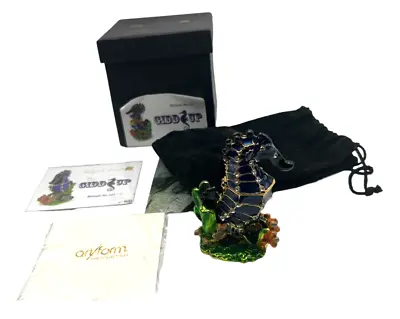 Gidd Up Enamel Jeweled Seahorse TRINKET BOX Objet D' Art-Art Form 121 NEW • $24.99
