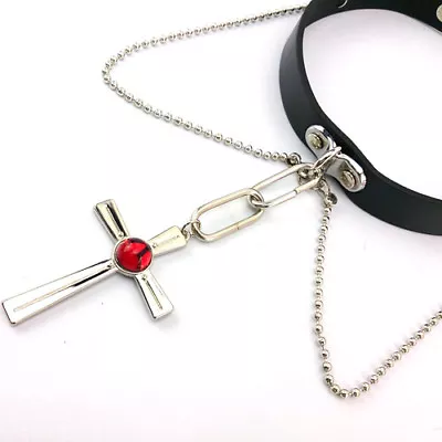 Anime Rosario And Vampire RosaVam Moka Choker Necklace Cross Pendant Punk COS • $9.79