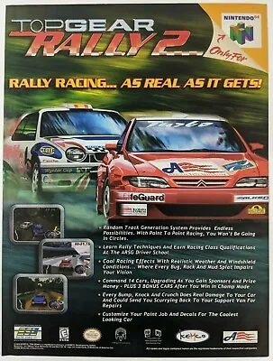 Top Gear Rally 2 Print Ad Game Poster Art PROMO Official Nintendo 64 N64 Racing • $8.99