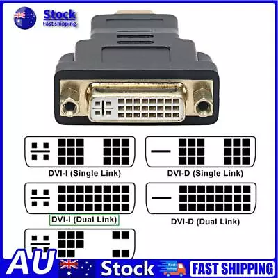 $9.67 • Buy DVI-I Dual Link(24+5pin) Female To HDMI-compatible Male Converter Adapter H