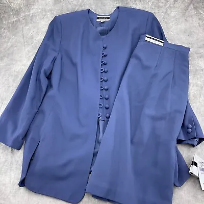 Amanda Smith II Skirt Suit Women 18W Blue 2pc Lined Pad Party Classic NWT • $38.97