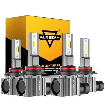 AUXBEAM 9005 9006 Combo Super White LED Headlight Kit High Low Beam Bulbs Z9 4x • $69.99