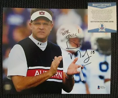 GUS MALZAHN AUBURN TIGERS SIGNED INSCRIBED 8x10 PHOTO BECKETT BAS COA D92365 • $69.99