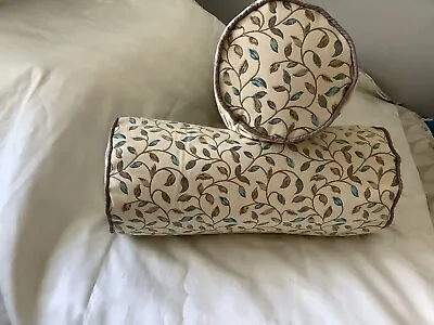 Pair Homemade Cylinder Cushion Covers 18” X 8” • £12