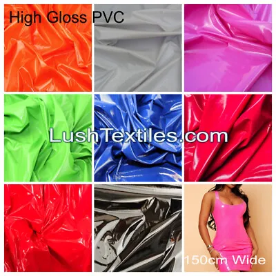 £1.20 • Buy SHINY GLOSSY PVC FABRIC Leatherette High Gloss Stretch Sexy Dress Clothing Vinyl