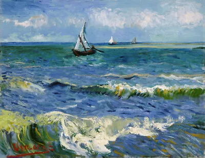 Seascape Near Les Saintes Maries Van Gogh Oil Painting Printed On Canvas P1953 • $12.99