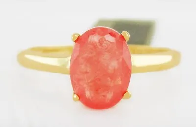 GENUINE  1.20 Cts PADPARADSCHA SAPPHIRE SOLITAIRE RING .925 SILVER - NWT • £2.61