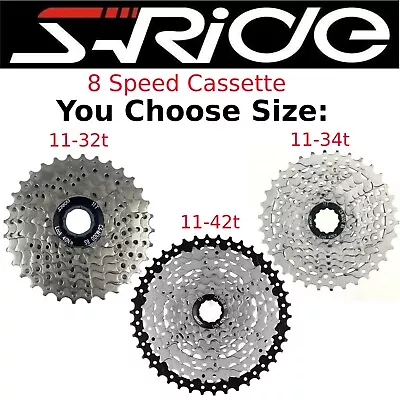 S-Ride CS-M200 8-speed 11-32 / 11-34 Or 11-42  Bike Cassette Fits SRAM Shimano • $33.75