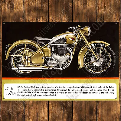 200mm X 285mm ALUMINIUM SIGN - BSA GOLDEN FLASH • $29.90